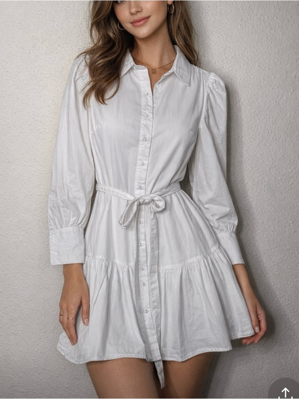 Walter Baker Women’s white‎ cotton Shirtdress size M